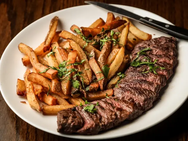 Entrecot de vaca a la brasa, plato de La Vinya